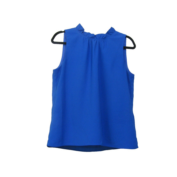 J. Crew Blue Top Womens sz S Ruffle Boho Cottagecore Minimalist Ruffle Fairy - Picture 1 of 8